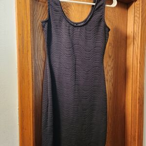 Xhilaration Black Textured Midi Dress